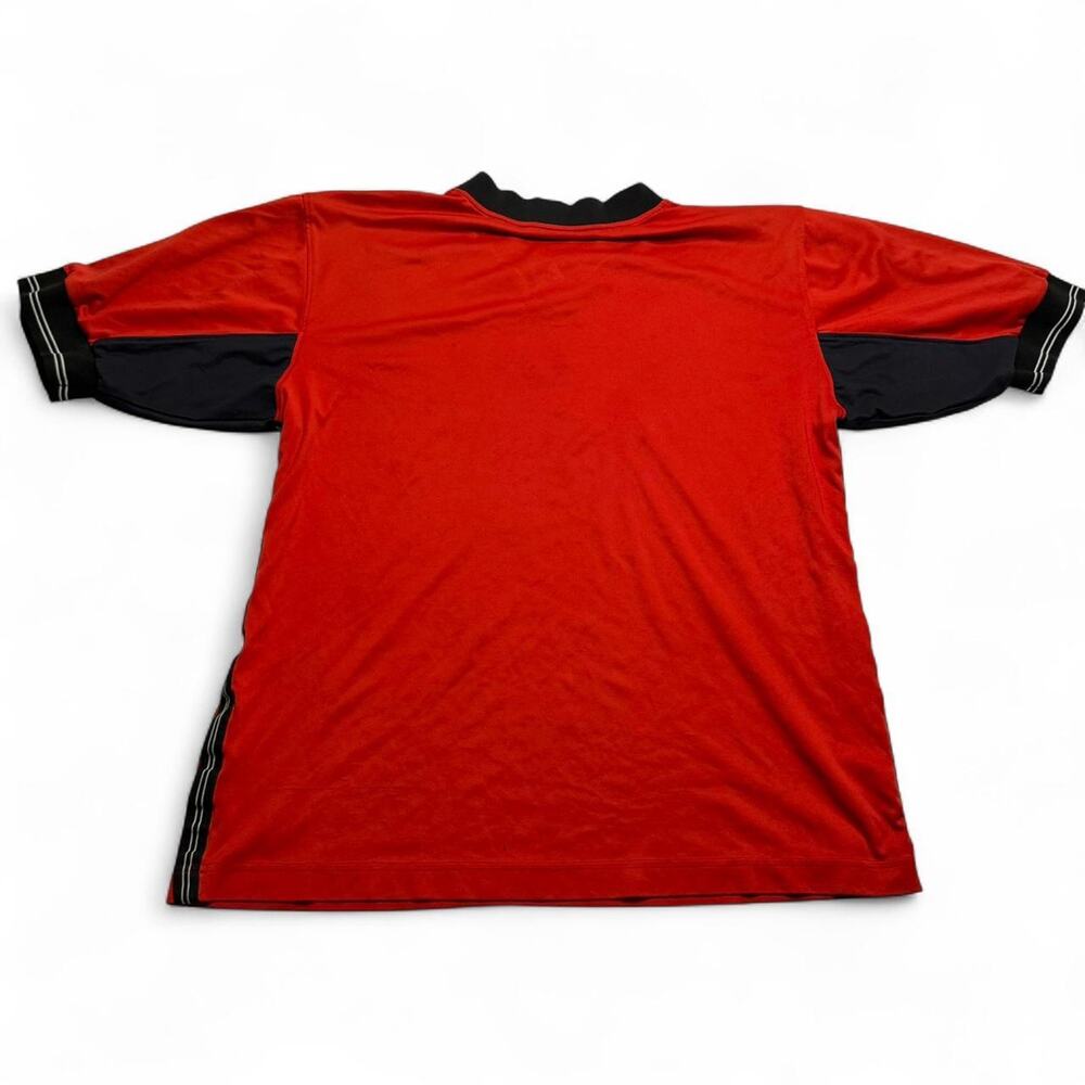 Vintage Nike Fit Red Black V-Neck Soccer Jersey Shirt XL - Picture 2 of 8
